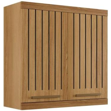 Imagem de Armário Aéreo Gold 2 Portas Cinamomo Ripado Arte Móveis