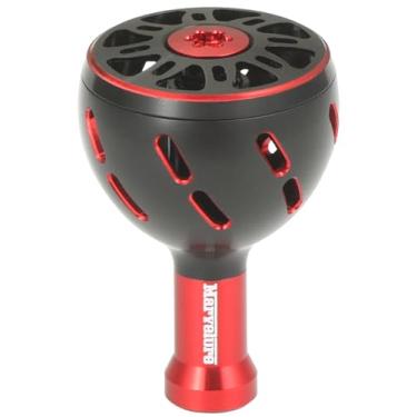 Imagem de MARVELURE Manípulo elétrico compatível com Shimano Vanford Vanquish Stradic Ci4 Twin Power, Daiwa Ballistic LT Fuego LT Tatula LT Substituição do puxador (preto vermelho, 31,9 mm)