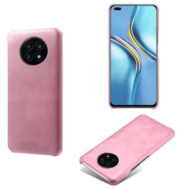 Imagem de Capa para Honor X20,Proteção contra quedas,Casca de volta de cor sólida simples,Design de couro de imitação de plástico-Pink
