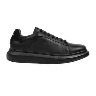 Imagem de Tênis Masculino Ferracini Sneaker Couro Impulse Básico Moda, 40, Preto