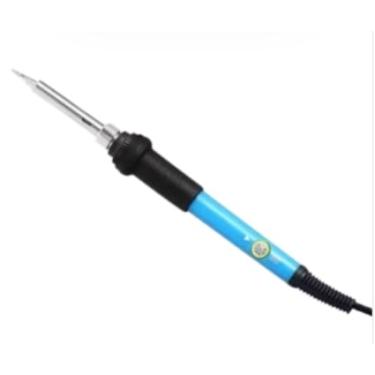 Imagem de Ferro de Solda Profissional com Temperatura Ajustável, Azul e Preto, 68mm Ponta, 120mm Comprimento, com Suporte Metálico