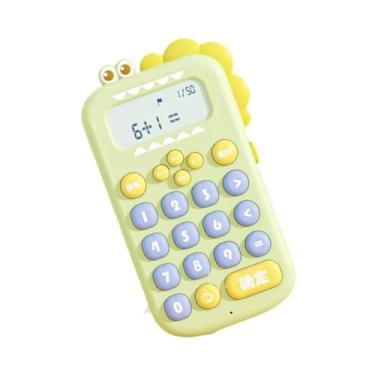 Imagem de YIJU Calculadora infantil fofa, máquina de educação infantil, auxílio para ensino, calculadora em formato de dinossauro para, Verde