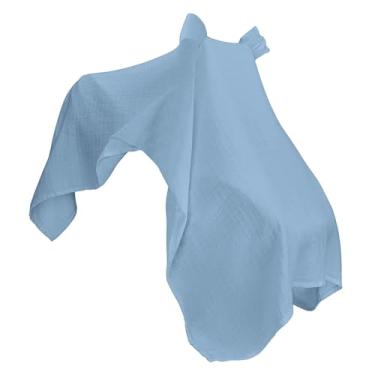 Imagem de YIJU Capa para cadeirinha de carro, capa para canguru de bebê, universal, musselina macia de algodão, proteção contra o vento, capota para cadeirinha de, Azul