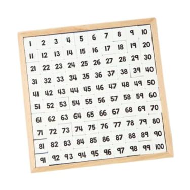 Imagem de Generic Aprendizagem de matemática 1-100 Tabuleiro de números educacional Jogo de tabuleiro de cem Brinquedo de madeira Bandeja de contagem de números