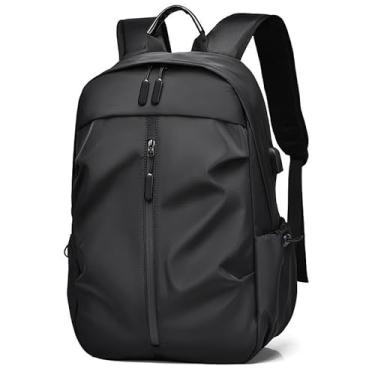 Imagem de Mochila Viagem ExpansíVel,Mochila Masculina E FemininaversáTil Leve De 20l Escolar Resistente Com Compartimento Para Laptop De Carregamento Usb (Preto)