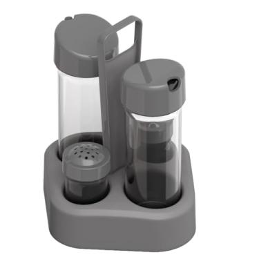 Imagem de Conjunto Galheteiro 4x1 Porta Azeite Vinagre Saleiro Paliteiro (Cinza)