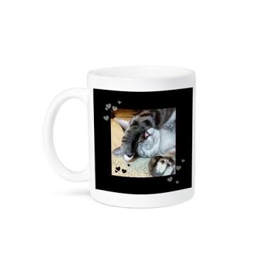 Imagem de 3dRose Caneca com foto fofa para amantes de patas dormindo e gato malhado mug_242434_2, 443 ml, branca