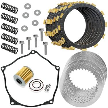 Imagem de BIGLKNM Kit de embreagem placas de aço de fricção e kit de molas de vedação e filtro de óleo para KX250 2019-2020 KX250F 2009-2019 Substituir para 13088-0018 13089-0005