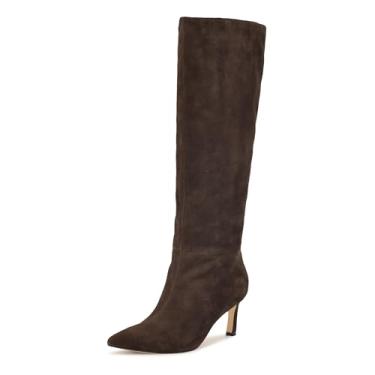 Imagem de Nine West Bota feminina Lorthey cano alto, Camurça marrom escuro 200, 38
