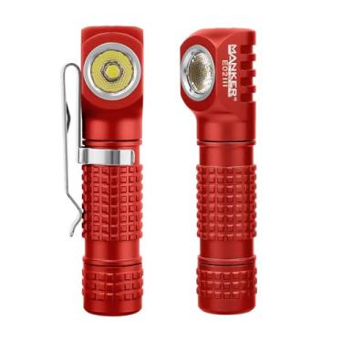 Imagem de Lanterna EDC de bolso Manker E02 III com cauda magnética e clipe reversível - branco frio 6500K 560 lúmens AAA/10440 USB-C recarregável preto (vermelho, 6500K)