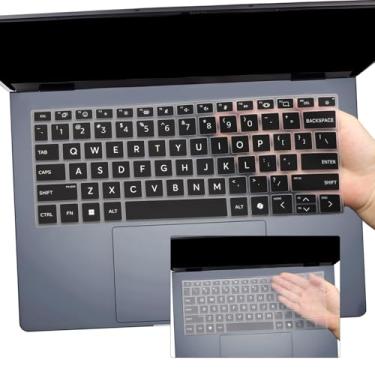 Imagem de 2 capas de teclado para HP OmniBook X 14-fe Series 14-fe0087nr 14-fe100, OmniBook Ultra 14-fd 14-fh Series 14t-fh000 14-fh0047nr 14-fd0087nr (não serve para OmniBook X Flip 14 AI 14-fm 14-fkk )-Preto