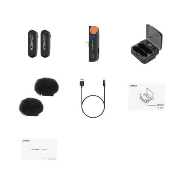 Imagem de Microfone Lavalier Sem Fio Comica Vimo S 2.4G Com Estojo De Carregamen