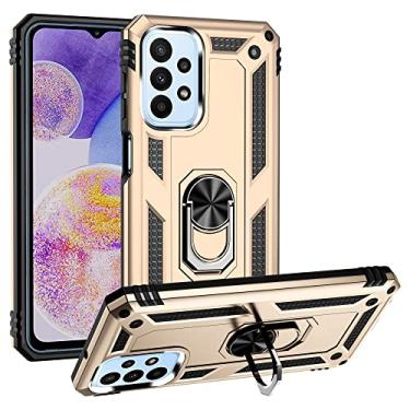 Imagem de SORAKA Capa para Samsung Galaxy A23 5G com suporte de anel capa protetora para Samsung Galaxy A23 4G capa traseira de policarbonato rígido com placa de metal para celular magnético suporte de carro