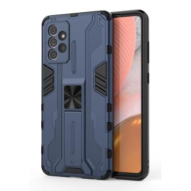 Imagem de SORAKA Capa para Samsung Galaxy A72 5G com suporte Capa de proteção resistente para Samsung Galaxy A72 Capa com placa de metal para suporte magnético para carro Capa Silm Fit