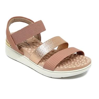 Imagem de SANDÁLIA FEMININA MODARE 7151.119 MASSAGEADORA SALTO 5CM Cor:Bege;Tamanho:39