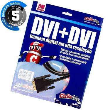 Imagem de Cabos Dvi Para Dvi, 5 Mt Cirilo Cabos - Kit 5
