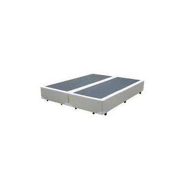 Imagem de Cama Base Box Casal Bipartido Branco 138x188 Sintético - RR COLCHOES
