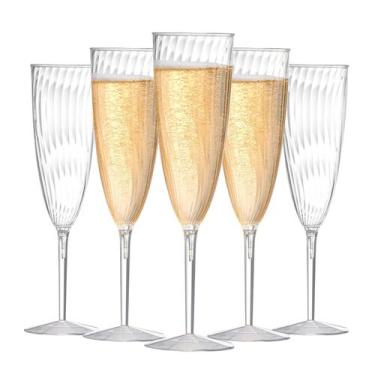 Imagem de Taças de champanhe USDICHOME de plástico transparente 180 ml (24 unida