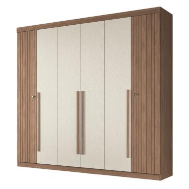 Imagem de Guarda Roupas Casal Detalhes Frisados Com 6 Portas 4 Gavetas Buriti Andirá