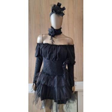 Imagem de Vestido Festa Adulto Feminino Vintage PimUp Retrô Preto Casamento Caba