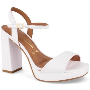 Imagem de Sandália Vizzano Meia Pata Salto Grosso Original 6551-100, Branco, 36