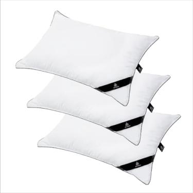 Imagem de Kit 03 Travesseiros Senseelune, Antial�rgico, Anti�caro, Sensa��o Pluma de Ganso, 233 Fios 100% Algod�o, Lav�vel, Suporte M�dio, 50x70cm, Altihaus