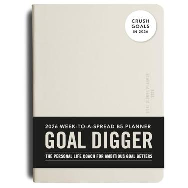 Imagem de MI GOALS Goal Digger Planner 2026 - Diário semanal para gratidão, progresso e rastreamento de hábitos, B5 (fava de baunilha)