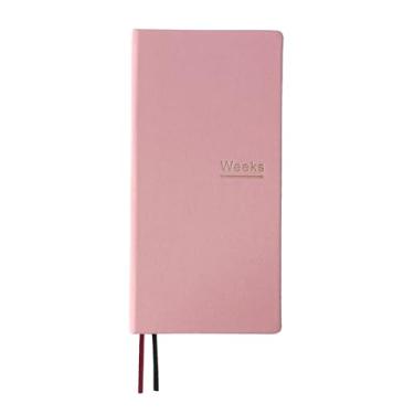 Imagem de Agenda semanal sem data, organizador de bolso, agenda, agenda, caderno A6, bloco de notas (rosa)