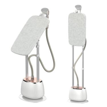 Imagem de Vaporizador de Roupas Profissional Vertical 1800W, Tanque de Água de 1,6L, Vaporizador de Tecidos Potente com Tábua de Engomar, Altura Ajustável, Aquecimento Rápido em 20s