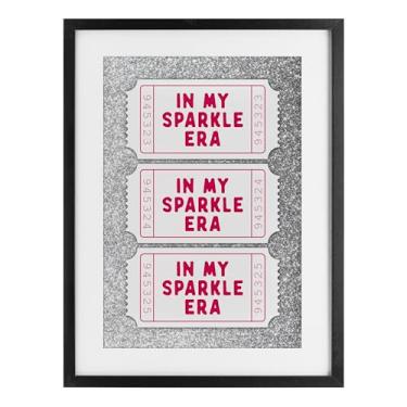 Imagem de Stupell Industries My Sparkle Era Ticket Stubs Impressão emoldurada preta sob vidro, design por Lettered and Lined, 20 x 14