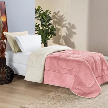 Imagem de Coberdrom Solteiro Sherpa e Manta Everest 01 Peça Rosa Secreto