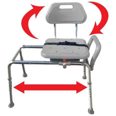 Imagem de Cadeira de Banho Móvel para Idosos e Adultos, até 150 Quilos, PLATINUM HEALTH, Cinza