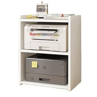 Imagem de Suporte de impressão, suporte de impressora, escritório, mesa multicamadas, armazenamento de arquivos, rack de impressora multifuncional, prateleira de impressora resistente, mesa de impressora (cor