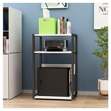 Imagem de SUNESA Suporte de impressão removível para impressora escritório 3 camadas máquina de fax scanner prateleira de sala de estar suporte de mesa de cozinha rack de armazenamento (pés antiderrapantes