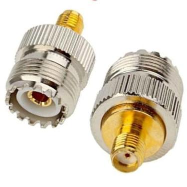 Imagem de Adaptador Conversor UHF Fêmea para SMA Fêmea, Conectar antena externa em HT Baofeng e outros