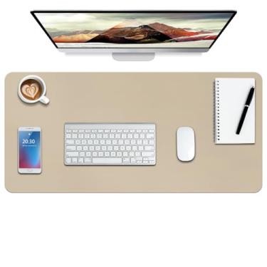 Imagem de Boutilon Protetor de mesa de couro, tapete de mouse antiderrapante, tapete de mesa para laptop, tapete de mouse de escritório, borrão de mesa de couro impermeável, bloco de escrita para escritório e