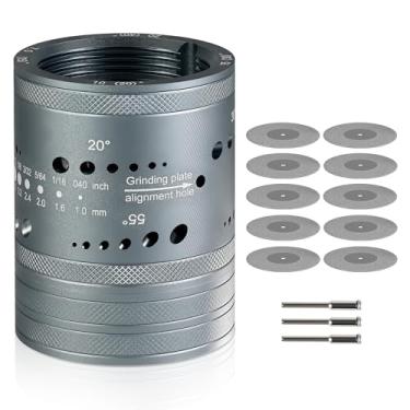 Imagem de Cabeça de moedor de amolador de eletrodo de tungstênio, ferramenta de soldagem TIG universal com slot de corte, 6 tamanhos, 8 ângulos, 48 furos, 3 mandril CNC, 10 rodas de diamante, serve para a