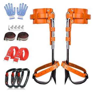 Imagem de Auckyeer Equipamento de escalada de árvores, pontas de escalada de árvores, com alças ajustáveis, pontas de escalada de árvores para trabalho em árvores