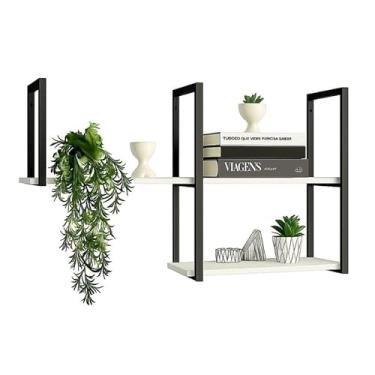 Imagem de Prateleira Estilo Industrial em MDF – Para Sala, Quarto, Cozinha e Banheiro (Branco)