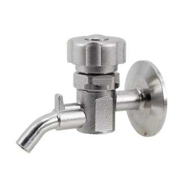 Imagem de Válvula de amostragem de braçadeira tripla de 1,5" SS304 com antiespumante de serpentina - Válvula sanitária para fermentadores cônicos, remoção de espuma de cerveja artesanal(TC50.5mm valve only)