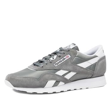 Imagem de Reebok Tênis masculino clássico de nylon, Cinza puro 5/calçado branco/calçado branco, 47