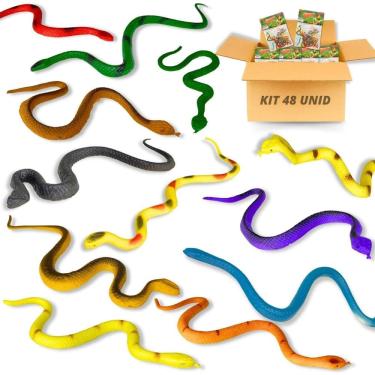Imagem de Kit 6 Pacotes Cobras De Brinquedo Borracha Realista Susto