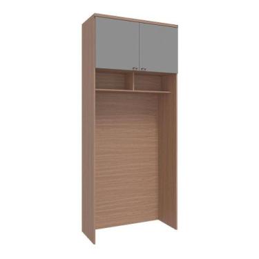 Imagem de Guarda Roupa Modulo Ponte 2 Portas Setiba Plus Carvalho/Fendi - Rimo