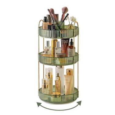 Imagem de Organizador de maquiagem Asayuee 360 Rotating 3 Tier Green ABS