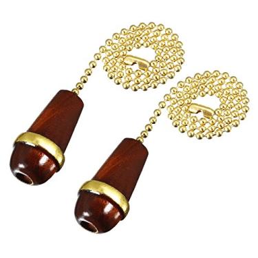 Imagem de 30,5 cm Corrente de cobre puxador nogueira puxador pingente iluminação ventilador de teto decorativo pacote com 2