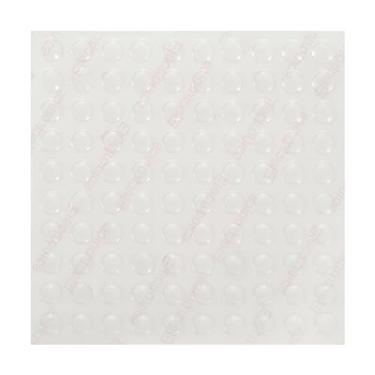 Imagem de 100 peças de para-choques de porta de armário pequenos autoadesivos de borracha transparente pés de porta de armário almofadas de armário para gaveta de móveis de porta, 7 x 1,5 mm
