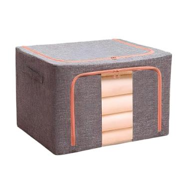 Imagem de Caixa Organizadora Dobrável Life 22 Litros Cinza Escuro - Multiuso para Roupas, Brinquedos, Armários e Quarto - Otimiza Espaço