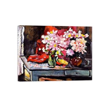 Imagem de Pôster e impressões em tela de flores vintage - reprodução de pintura de parede famosa - vasos de flores na mesa - imagens prontas para pendurar tela embrulhada 30x40cm12x16in