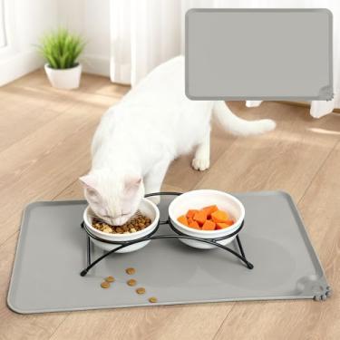 Imagem de Jogo americano para animais de estimação, tapete de alimentação de silicone antiderrapante à prova d'água, fácil de limpar, perfeito para cães e gatos, tapete de prato de longa duração para animais de