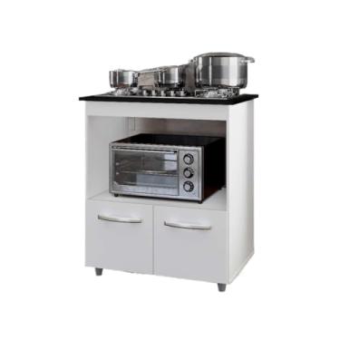 Imagem de Balcão Para Cooktop 4 Bocas 2 Portas Armário de Cozinha(4 Bocas Branco)